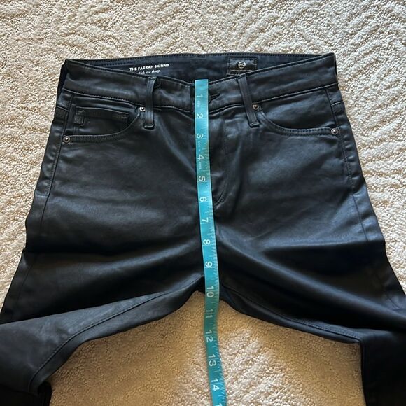 Adriano Goldschmied AG The Farrah Skinny High Rise Black Coated Jeans 25R - Picture 12 of 16